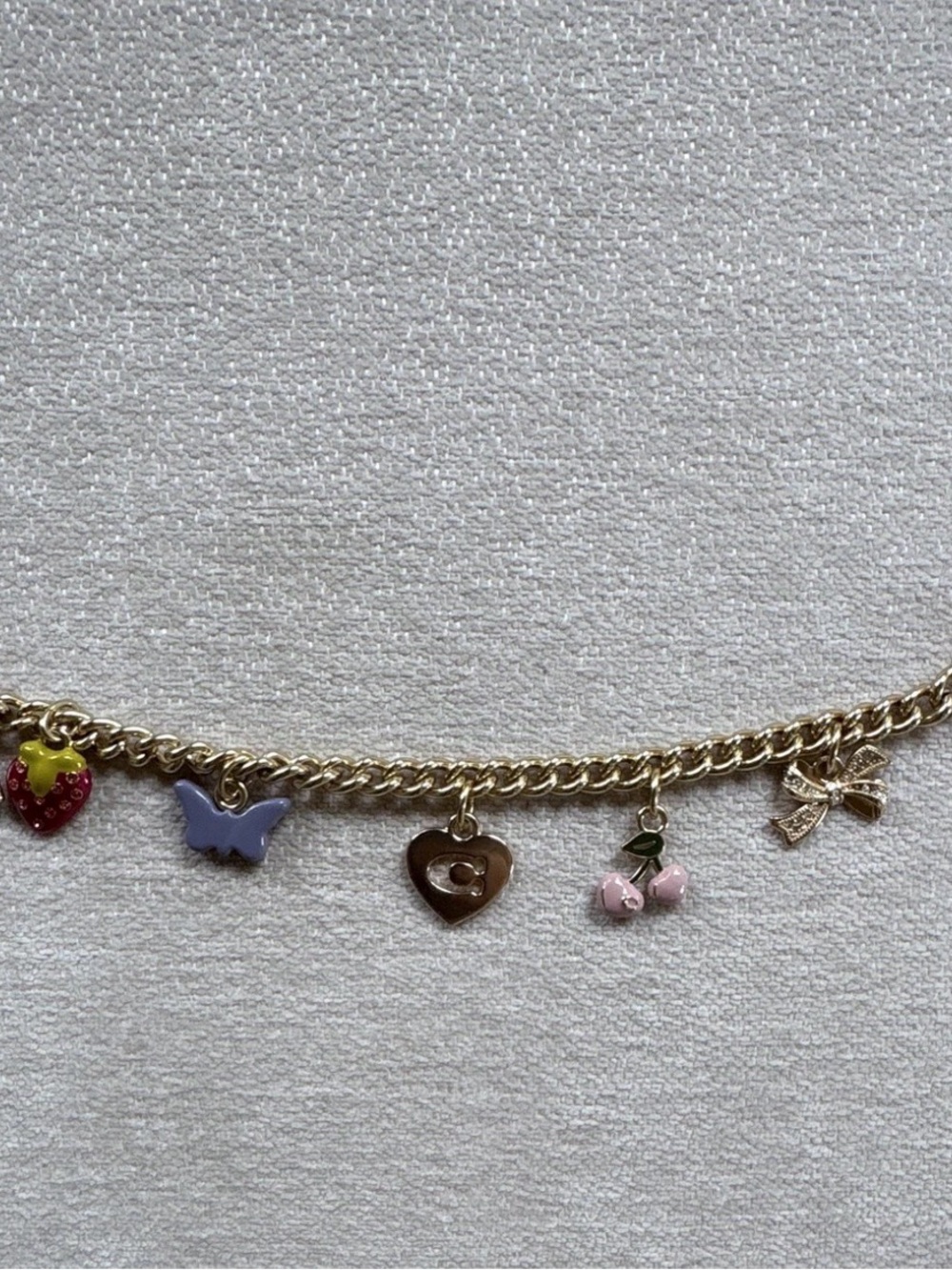 NWOT Coach Motif Chain Bag Charm - Gold